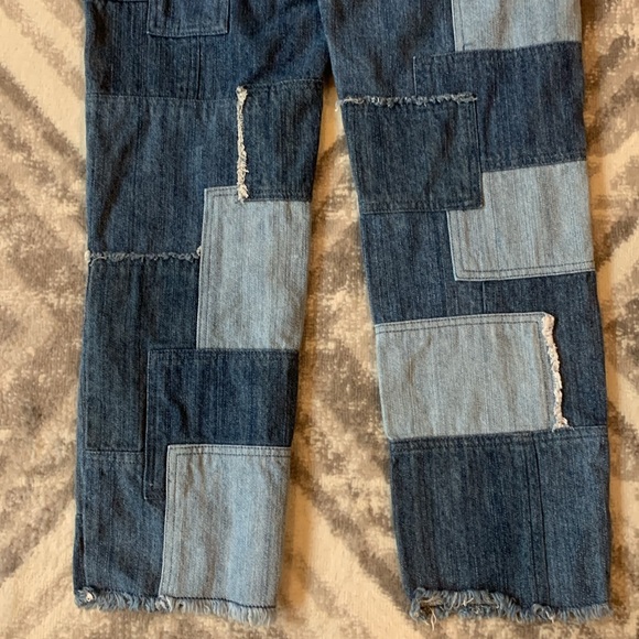 Michael Kors Patchwork Jeans Sz 4 frayed hem - Picture 10 of 12